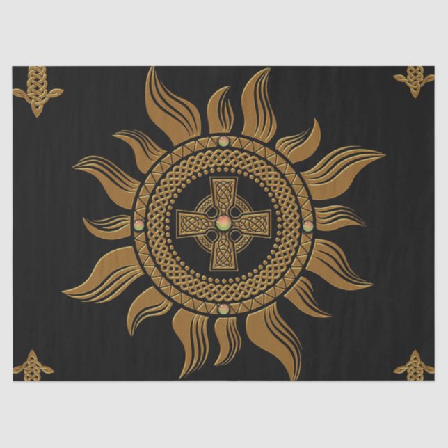 Das goldene keltische Kreuz. Seidenpapier (Vorderseite)