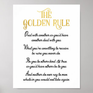 Das Goldene Regelplakat - Tu anderen Sprichwort Poster