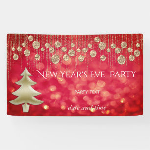 Das goldene Silvesterabend-Party beeindruckt durch Banner