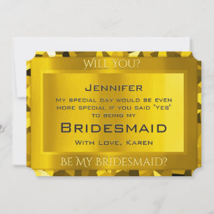 Das Goldene Ticket wird meine Bridmaid sein Einladung