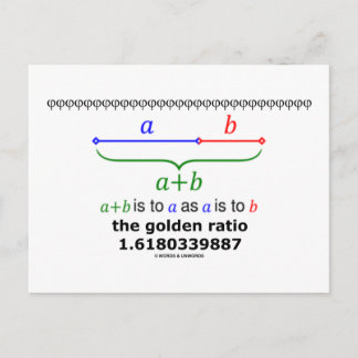 Das Goldene Verhältnis (Mathematik 1.6180339887) Postkarte