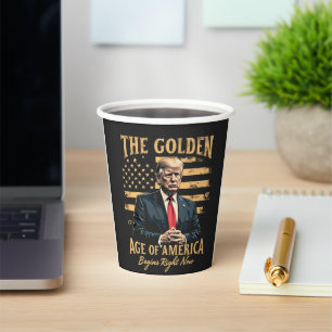Das goldene Zeitalter Amerikas beginnt jetzt Pappbecher