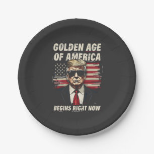 Das goldene Zeitalter Amerikas hat jetzt begonnen Pappteller
