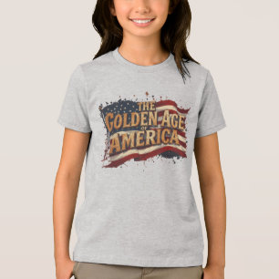 Das goldene Zeitalter Amerikas - Vintage Flagge de Tri-Blend Shirt
