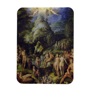 Das goldene Zeitalter, c.1570 (Öl auf Platte) Magnet