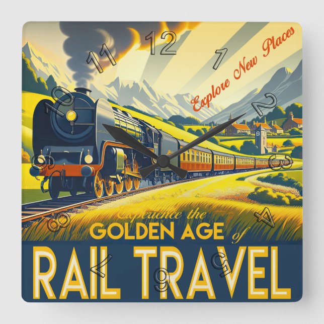 Das goldene Zeitalter Quadratische Wanduhr (Vorderseite)