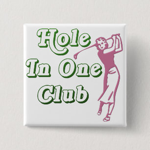 Das Golf-Loch der Frauen in einem Memento Button