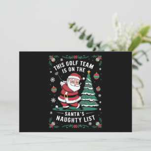 Das Golf Team ist auf der Liste des Weihnachtsmann Feiertagskarte