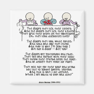 Das Goops lecken sie ihre Finger Magnet