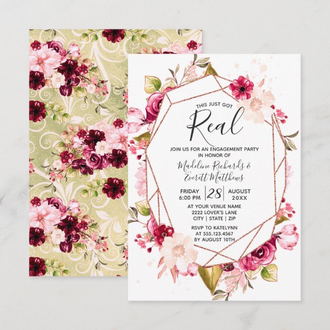 Das Got einfach echte Engagement Party Einladungen (Vorne/Hinten)