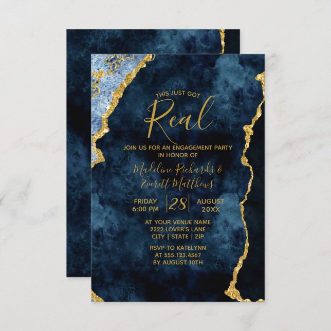 Das Got einfach echte Engagement Party Einladungen (Vorne/Hinten)