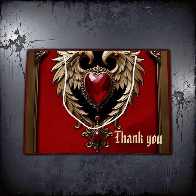 Das gotische Herz von Feuer und Gold. Große Geschenktüte (Von Creator hochgeladen)