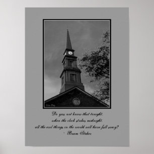 Das gotische Plakat "The Tower Clock"