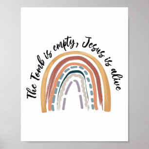 Das Grab ist leer Jesus ist lebendig, er ist gefan Poster