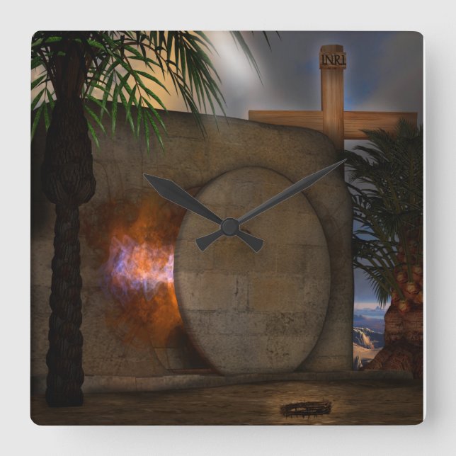 Das Grab Quadratische Wanduhr (Vorderseite)