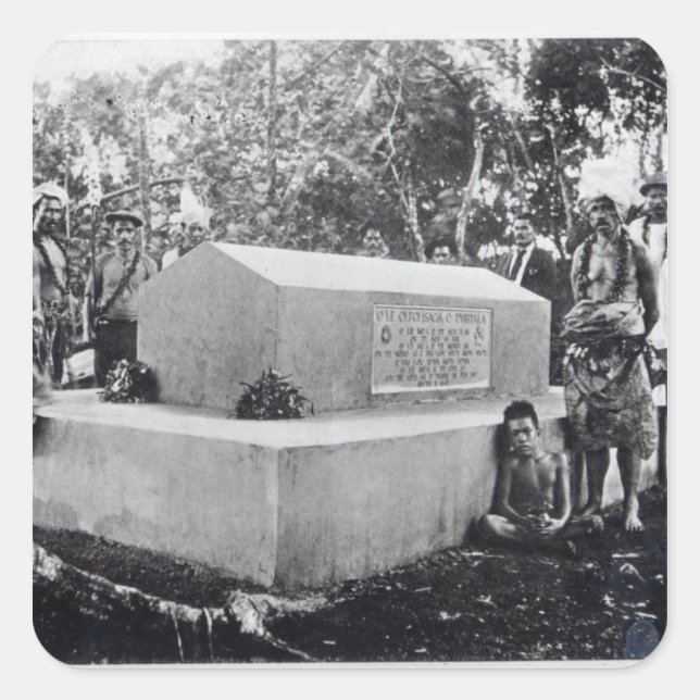 Das Grab von Tusitala Quadratischer Aufkleber (Vorderseite)