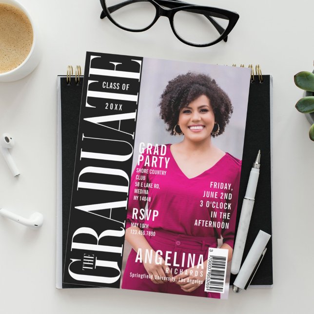 Das Graduate Fun Trendy Magazine deckte das Grad-P Einladung (Von Creator hochgeladen)