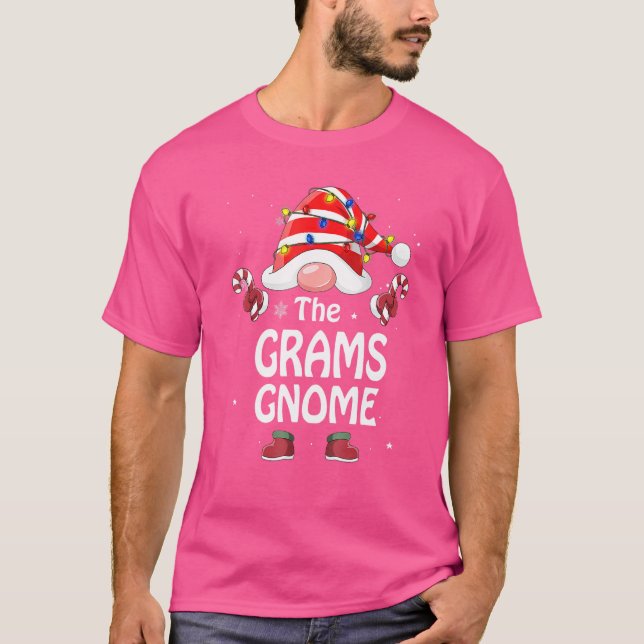 Das Grams Gnome Tree Light Buffalo Karierte Weihna T-Shirt (Vorderseite)