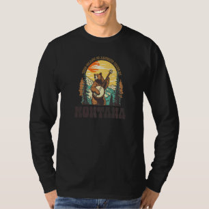 Das Gras ist blau in Montana Vintage-Bär-Banjo Pl T-Shirt