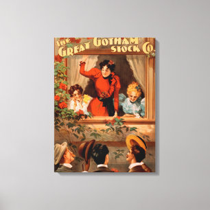 Das Great Gotham Stock Co. Theaterplakat Leinwanddruck