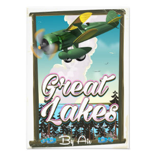 Das Great Lakes Flugreiseplakat Fotodruck