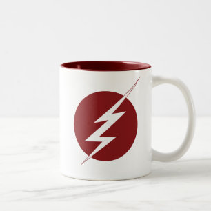 Das grelle   Blitz-Bolzen-Logo Zweifarbige Tasse