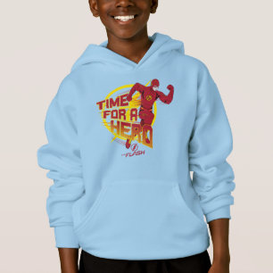 Das grelle "Zeit für einen Held" Grafik Hoodie