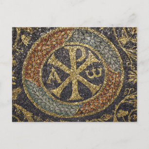 Das griechische Chi Rho Byzantinische Mosaiksymbol Postkarte