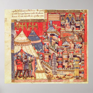 Das griechische Lager und die Stadt Troy Poster