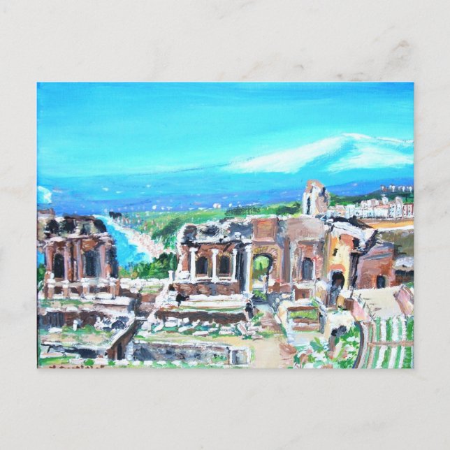 Das griechische Theater in Taormina Postkarte (Vorderseite)
