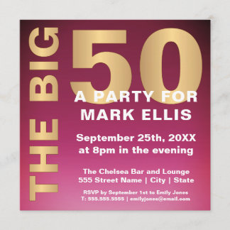 Das GROSSE 50 GEBURTSTAGS-PARTY des GOLDeffekt-| Einladung