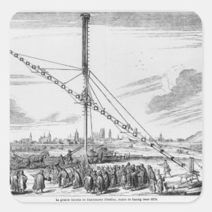 Das große astronomische Teleskop Quadratischer Aufkleber