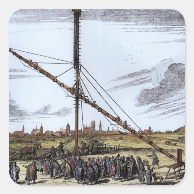 Das große astronomische Teleskop Quadratischer Aufkleber (Vorderseite)