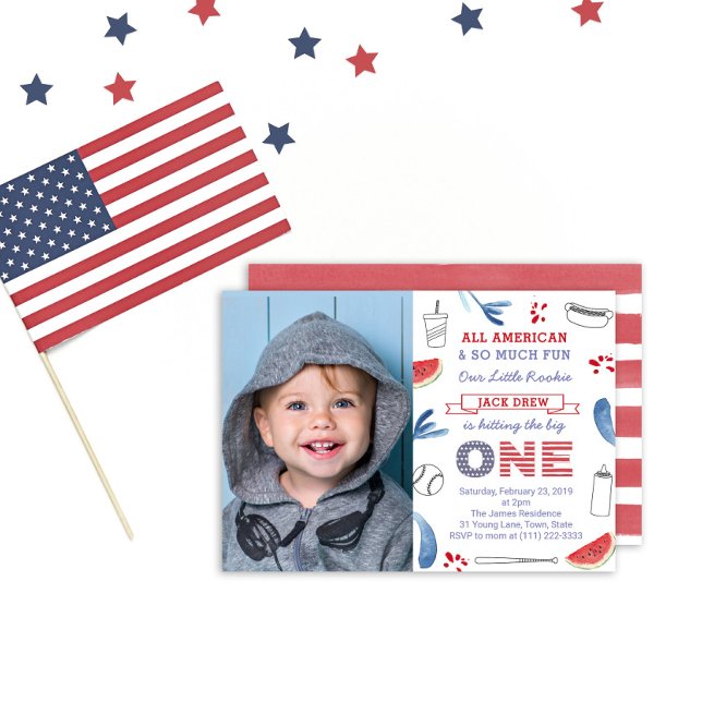 Das große Baseball-Bild zum ersten Geburtstag Einladung (Von Creator hochgeladen)