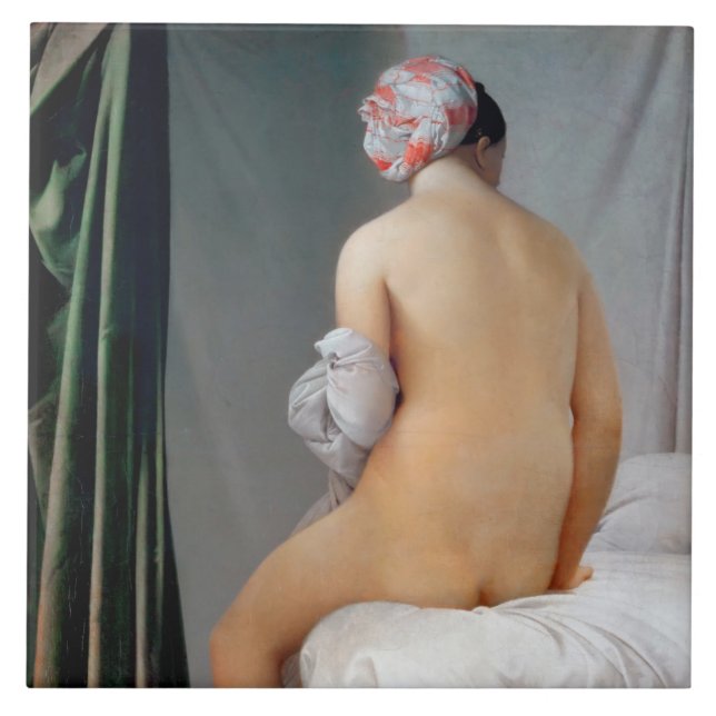 Das große Bather (sitzende Frau), Dominique Ingres Fliese (Vorderseite)
