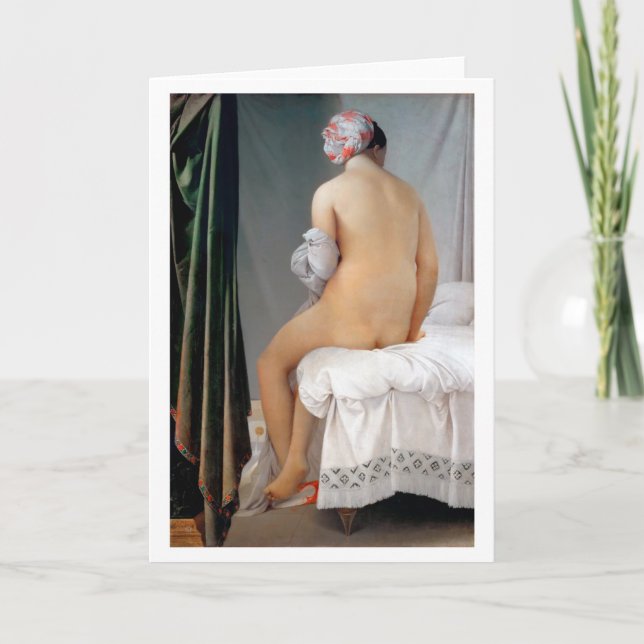 Das große Bather (sitzende Frau), Dominique Ingres Karte (Vorderseite)