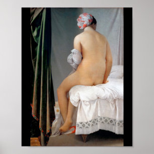 Das große Bather (sitzende Frau), Dominique Ingres Poster