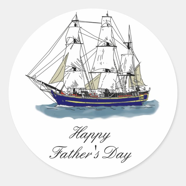 Das große Blau - das große Schiff Runder Aufkleber (Vorderseite)