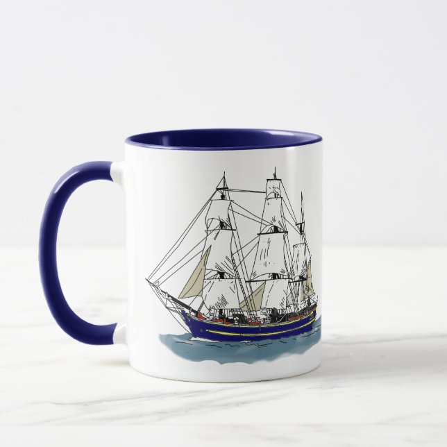 Das große Blau - hohes Schiff Tasse (Links)