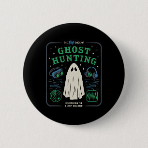 Das große Buch Ghost Junting Funny Halloween Button