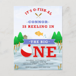 Das große farbenfrohe Angelthema 1. Geburtstag in Postkarte