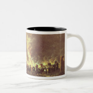 Das große Feuer von London, 1666 Zweifarbige Tasse