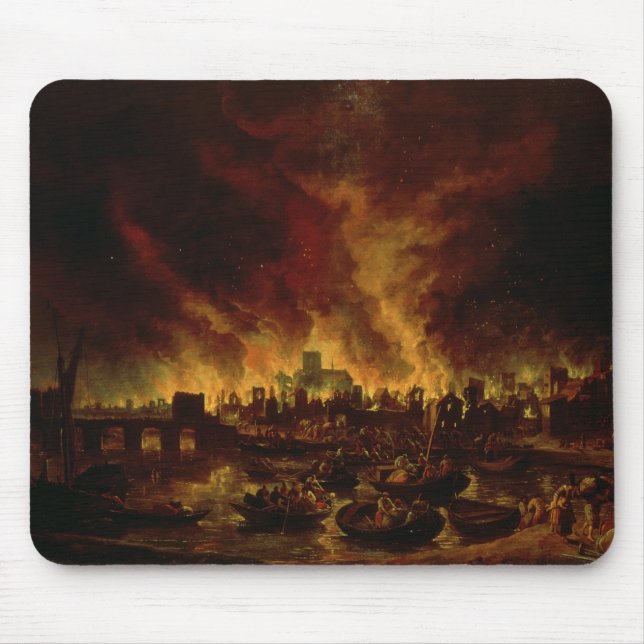 Das große Feuer von London im Jahre 1666 Mousepad (Vorne)