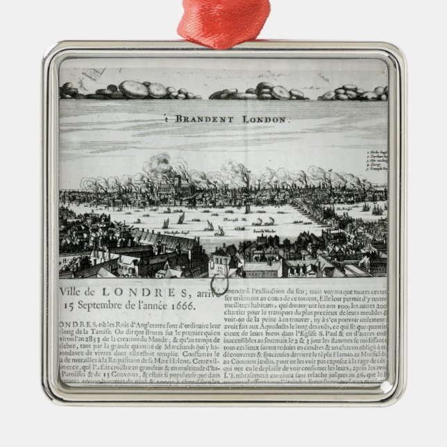 Das große Feuer von London im Jahre 1666 Ornament Aus Metall (Vorne)