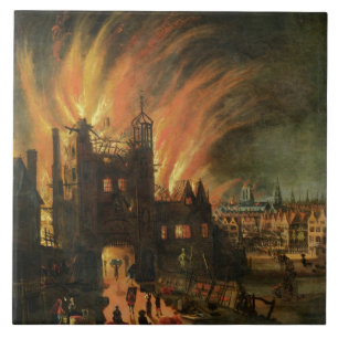 Das große Feuer von London (September 1666) mit Fliese