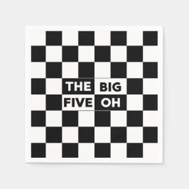 Das große Fünf-Ach-Schwarz-Weiß-Muster Serviette