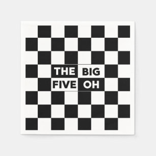 Das große Fünf-Ach-Schwarz-Weiß-Muster Serviette