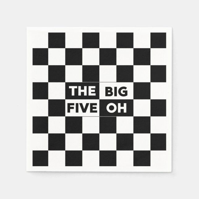 Das große Fünf-Ach-Schwarz-Weiß-Muster Serviette (Vorderseite)