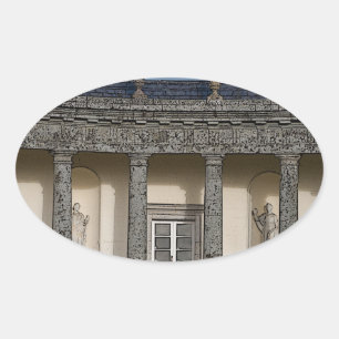 Das große Haus Ovaler Aufkleber
