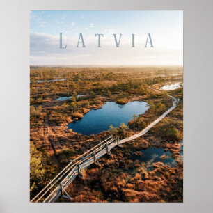 Das große Moor-Boardwalk von Kemeri, Lettland Poster